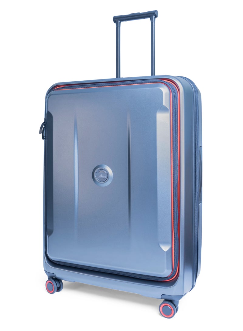 Track مجموعة حقائب Track Daytona الصلبة – حقيبة سفر أمامية متينة من مادة PC، قابلة للتوسيع، قفل آمن، سحاب مضاد للسرقة، منفذ USB و compartment للابتوب (حقيبة يد)، 4 عجلات دوارة مزدوجة، حقيبة تسجيل وحقيبة يد - Image 2