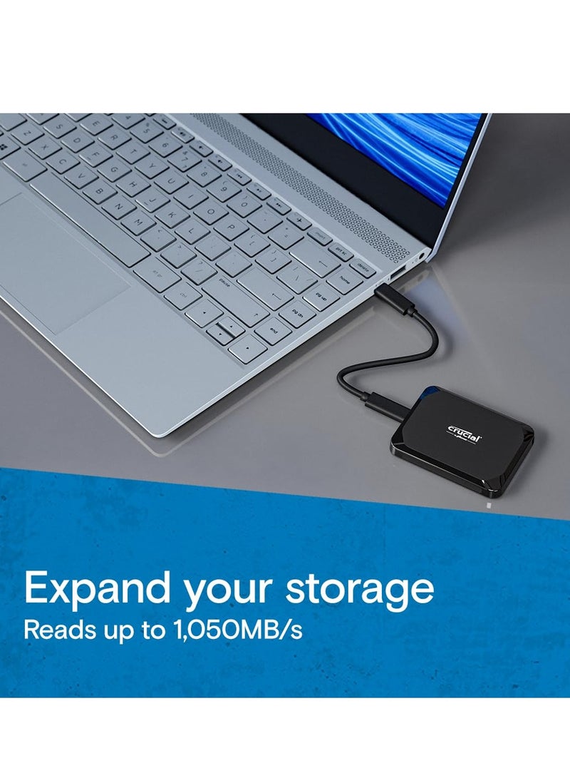 كروشيال X9 1TB SSD خارجي محمول، USB-C 3.2 الجيل 2، سرعة قراءة تصل إلى 1050MB/s، مقاوم للصدمات والسقوط، توصيل وتشغيل لويندوز، ماك، أندرويد، أجهزة الألعاب | CT1000X9SSD9 - Image 5