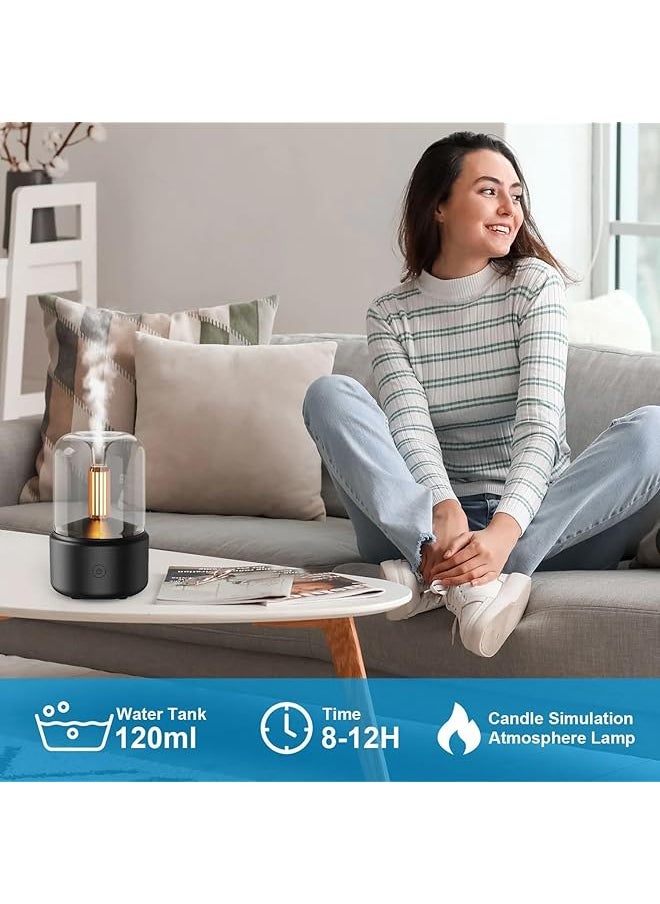 إيروريكس - موزع الزيوت العطرية، موزع الروائح العلاجية مع وظيفة الإغلاق التلقائي، مرطب بالموجات فوق الصوتية للزيوت العطرية، تصميم عصري، موزع روائح عطرية للمنزل وغرفة النوم وغرفة المعيشة، أسود - Image 1