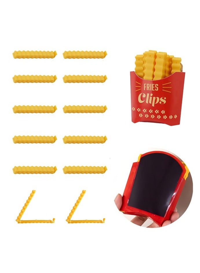HOMESTAR Magnetic Fries Clips Set of 12 Clips with Durable Plastic Holder Keep Food Fresh & Organized Novelty Design for Fridge Seal Chips Bags & Packages Cute & Practical Kitchen Accessories - Image 2