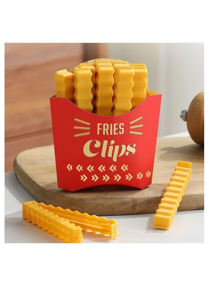 HOMESTAR Magnetic Fries Clips Set of 12 Clips with Durable Plastic Holder Keep Food Fresh & Organized Novelty Design for Fridge Seal Chips Bags & Packages Cute & Practical Kitchen Accessories - Image 3