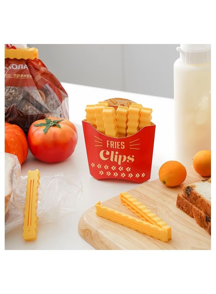 HOMESTAR Magnetic Fries Clips Set of 12 Clips with Durable Plastic Holder Keep Food Fresh & Organized Novelty Design for Fridge Seal Chips Bags & Packages Cute & Practical Kitchen Accessories - Image 4