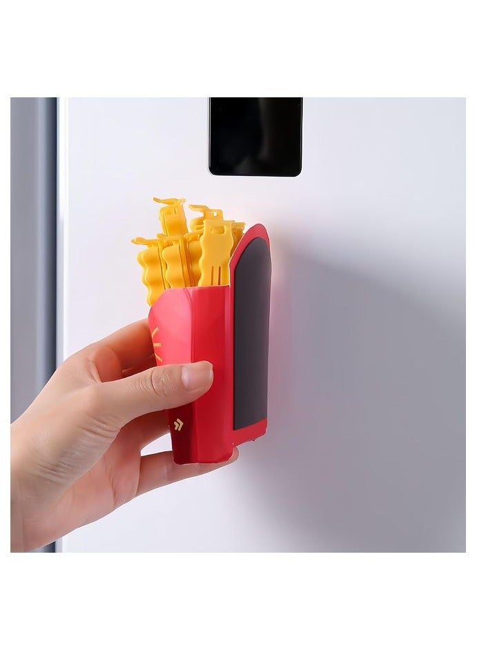 HOMESTAR Magnetic Fries Clips Set of 12 Clips with Durable Plastic Holder Keep Food Fresh & Organized Novelty Design for Fridge Seal Chips Bags & Packages Cute & Practical Kitchen Accessories - Image 5