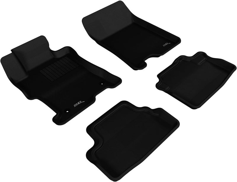 3D MAXpider Custom Fit Kagu Floor Mat Set (Black) for 2008-2012 Honda Accord Coupe - 1ST & 2ND Row - Image 1