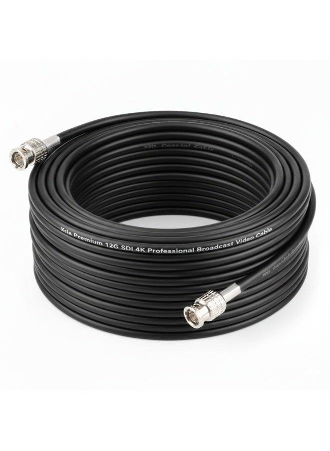 Xria 12G-SDI 4K Broadcast Video Cable 30m (100ft) – Canare BNC to BNC 75Ω Professional SDI Coaxial Cable for Cameras, Switchers & Studio Equipment - Image 1