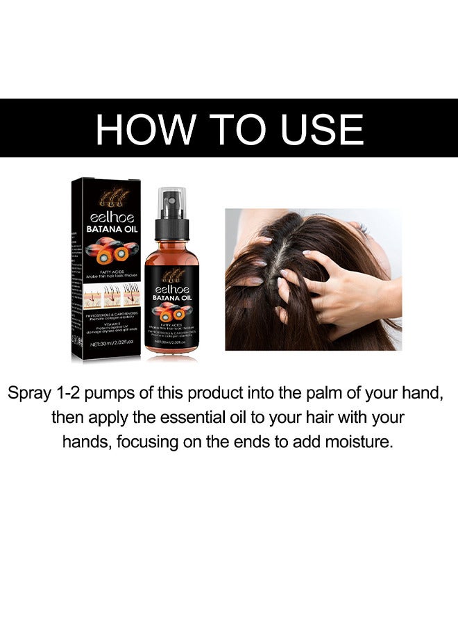 EELHOE Batana Oil For Hair Growth, Batana Oil Organic For Healthy Hair, Repair Damaged Hair, Nourishes Thin Hair Scalp Skin And Loss Hair Growth Fir, Reduces Hair Loss, 30ML - Image 5