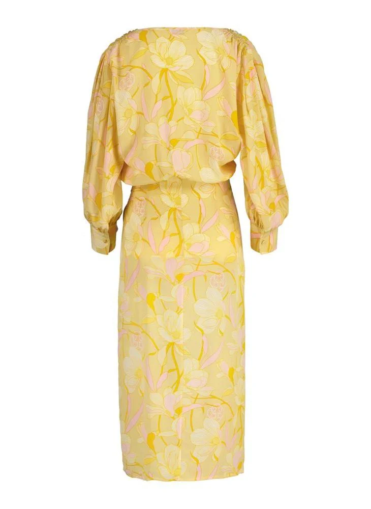 GANT Regular Fit Magnolia Print Wrap Dress