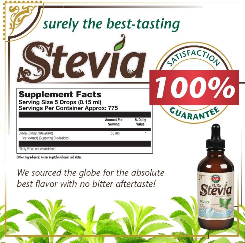KAL Sure Stevia Liquid Extract 4 oz - Image 2