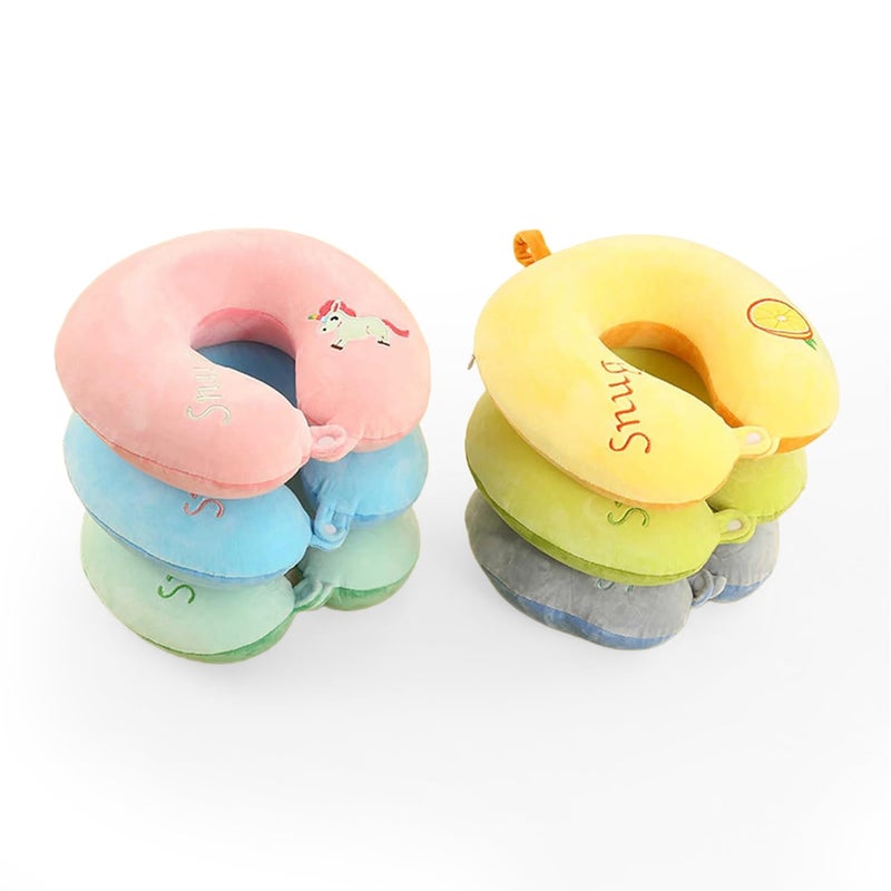 Neck Pillow for Travel with Sleep Eye Mask, Cute Travel Neck Pillow, Memory Foam Flight Sleeping Headrest Pillow for Boys & Girls, Airplane, Train, Car, Home Use (Green) - Image 1