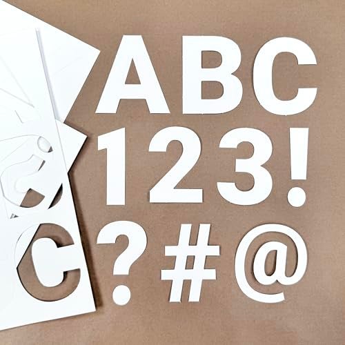FreshCut Crafts 209 Pcs 3 in. White Bulletin Board Letters & Numbers, Capital Letters, Numbers, Punctuation, US Made Card Stock Punch Out Letters for Poster, Bulletin Board, Classroom - Image 2
