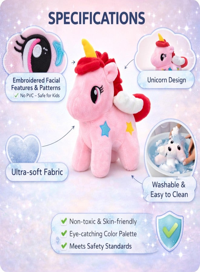 Aruvia Cute Unicorn with Wings Soft Toy Plush | Pink Stuffed Unicorn Toy for Kids | Super Soft Huggable Gift for Baby, Girls & Boys - Image 3