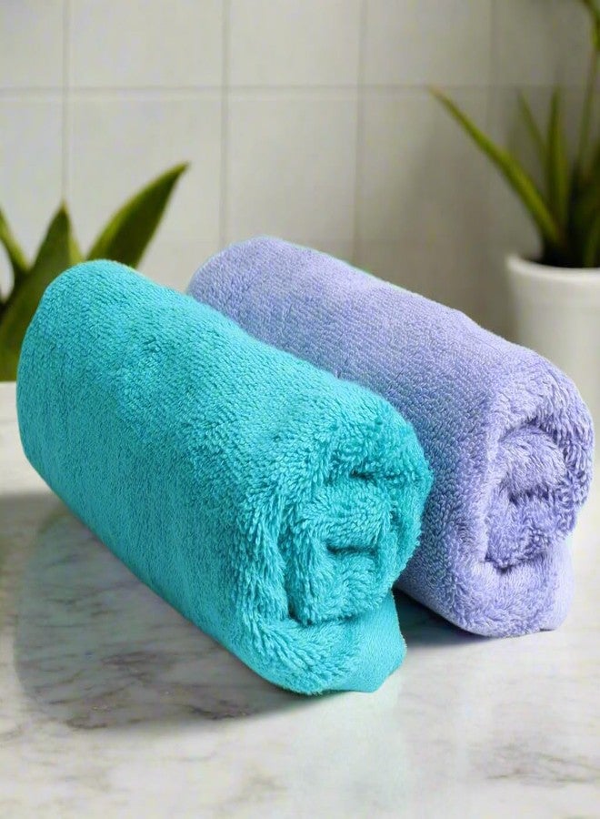 HEELIUM Bamboo Hand Towel | Ultra Absorbent & Anti-Bacterial | 3X Softer Than Cotton Towels | 65 X 40 cm - 600 GSM | Pack of 2 - Iris, Teal - Image 1