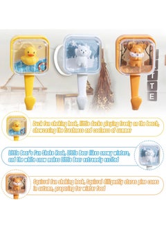 Y&D 3 Pcs Wall Hooks, Adhesive Hooks Lovely Pet Kawaii Creative Squirrel, Duck, Bear for Coat Hat Scarf Towel Key Decor  - Image 3