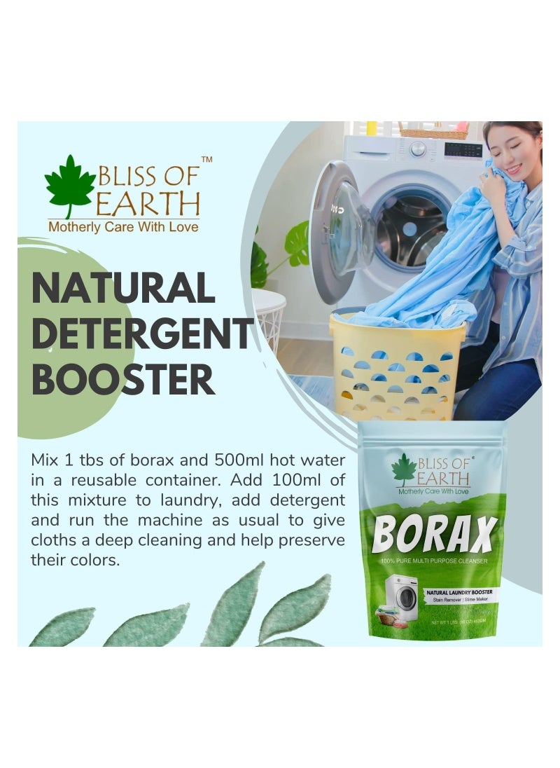 BLISS OF EARTH Bliss of Earth American Borax Detergent Booster Powder Slime Activator Multipurpose Cleaning & Stain Remover Powder Ant Killer 100% Pure Natural Sodium Borate Powder 4x453gm  - Image 5