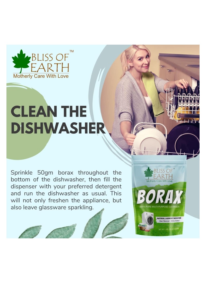 BLISS OF EARTH Bliss of Earth American Borax Detergent Booster Powder Slime Activator Multipurpose Cleaning & Stain Remover Powder Ant Killer 100% Pure Natural Sodium Borate Powder 4x453gm  - Image 4