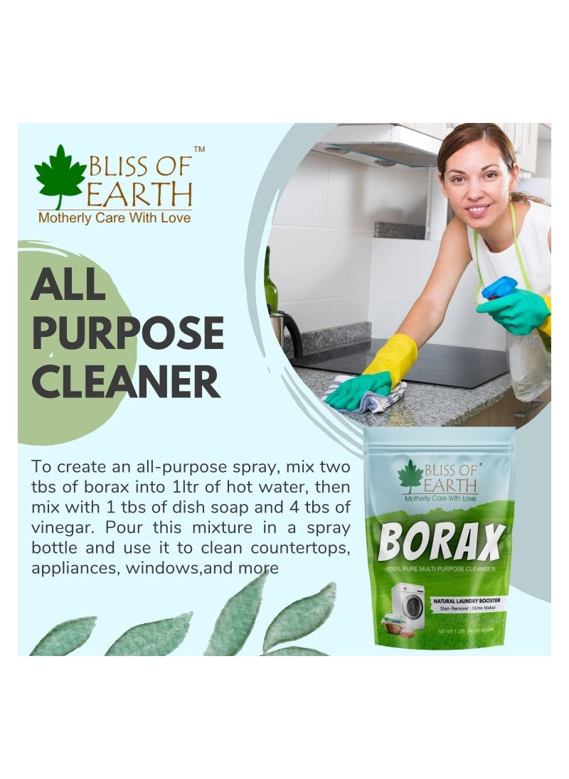 BLISS OF EARTH Bliss of Earth American Borax Detergent Booster Powder Slime Activator Multipurpose Cleaning & Stain Remover Powder Ant Killer 100% Pure Natural Sodium Borate Powder 4x453gm  - Image 3