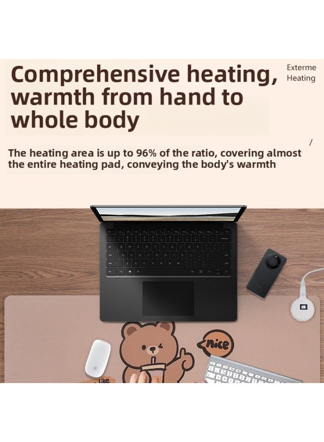 Hand Warmer Desk Mat Heating Pad Student Office Desk Mat Waterproof Hand Warmer Mouse Pad-Pattern:60*36 Pattern Gray - Image 5
