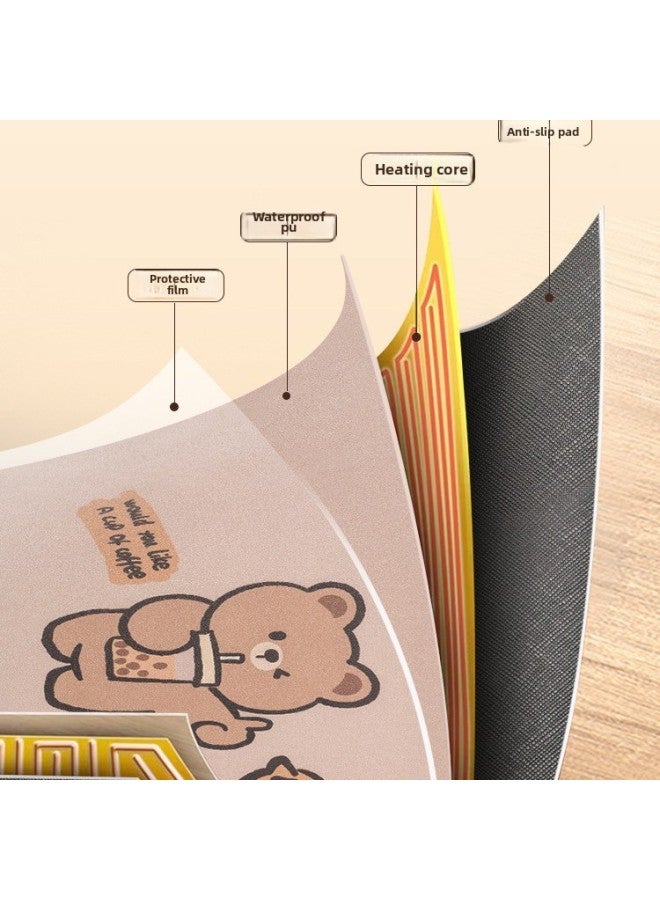 Hand Warmer Desk Mat Heating Pad Student Office Desk Mat Waterproof Hand Warmer Mouse Pad-Pattern:60*36 Pattern Gray - Image 4