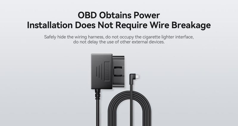 LINGDU OBD to Type-C Cable for Dash Camera and DVR, 24-Hour Continuous Power, 5V 2.5A Output, 3.5 m Length, OBD01, Black - Image 3
