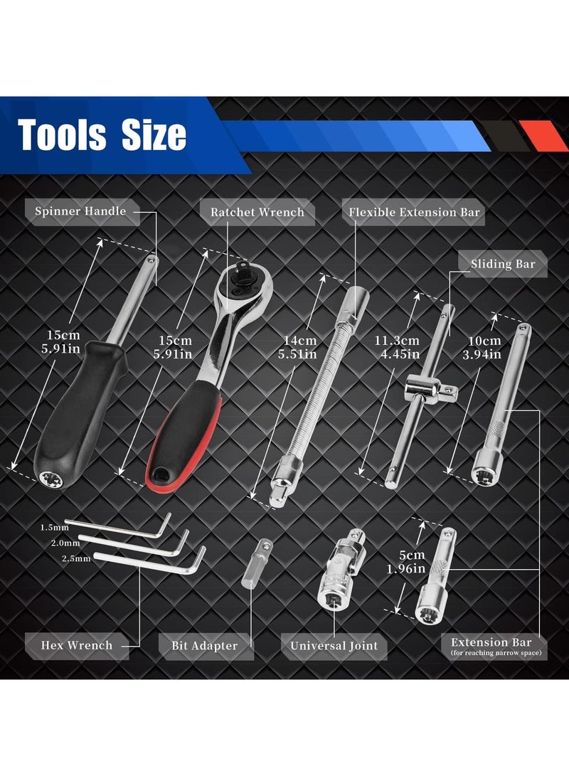 Generic Mechanic Tools Kit for Automotive Repair - 46 Pieces - 32x19.5x18 cm - Black  - Image 5