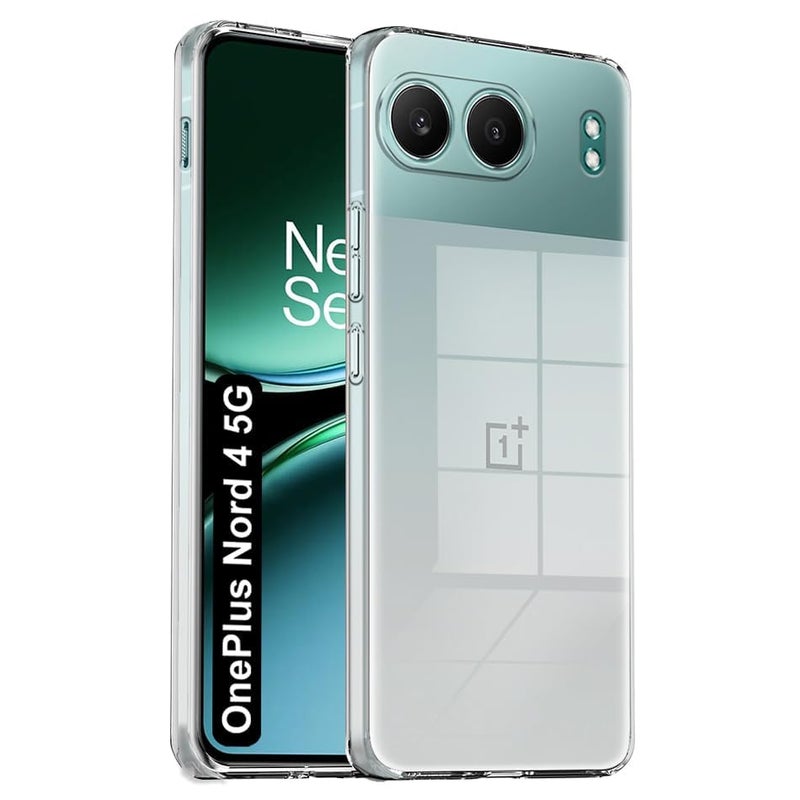 Nishtech غطاء خلفي شفاف هجين ناعم رفيع مضاد للغبار لجهاز OnePlus Nord 4 5G (2024) مع حماية للكاميرا - Image 1