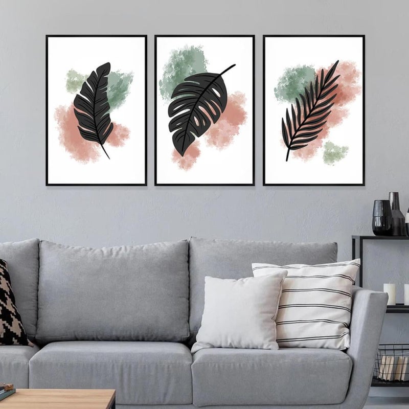 ماركتنا ثلاث لوحات قماشية بتصميم مودرن مع برواز مجوف مقاس (150×70) ثلاث قطع - Image 2