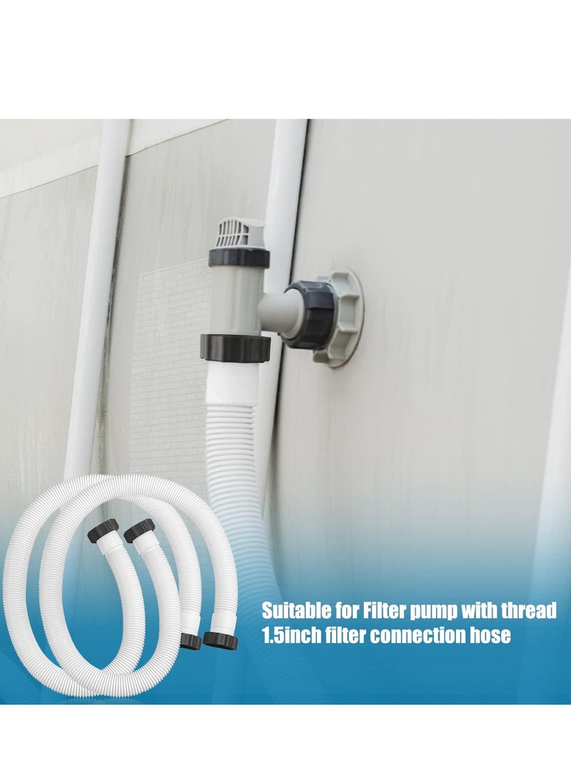 SYOSI - 2 Pack 1.5" Diameter Pool Pump Replacement Hose 59" Long Accessory Pool Hoses Easy to Install for Above Ground Pools Saltwater pool System and Filter Pump White - Image 1