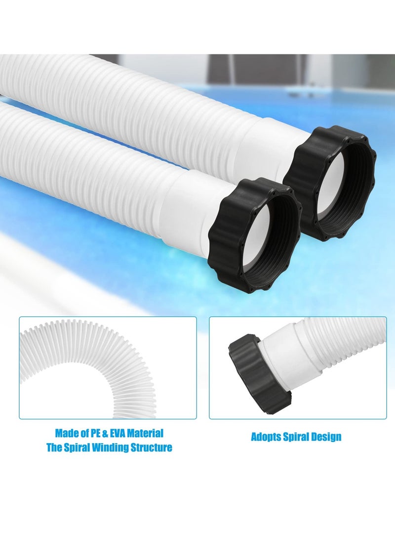 SYOSI - 2 Pack 1.5" Diameter Pool Pump Replacement Hose 59" Long Accessory Pool Hoses Easy to Install for Above Ground Pools Saltwater pool System and Filter Pump White - Image 1
