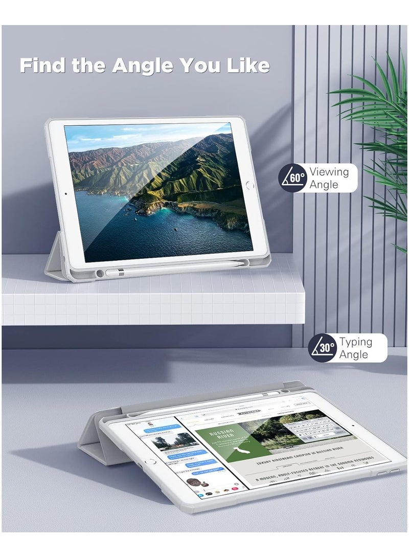DUSALA 2 in 1 Case for iPad 9th Generation 2021/iPad 8th Generation 2020/iPad 7th Generation 2019 10.2 inch with Pencil Holder, Slim Protective Cover with Clear Back Shell, Auto Wake/Sleep With Tempered Glass - Image 5