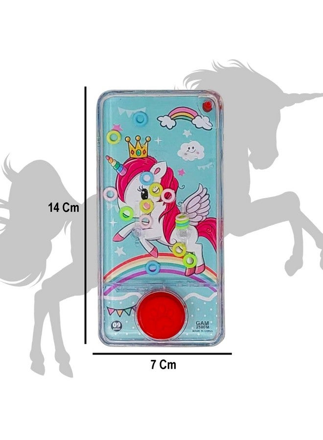 بارتيت لعبة مائية يدوية لطيفة على شكل وحيد القرن من بارتيت، لعبة رمي حلقات فقاعات الماء، ألعاب مائية، ألعاب عائلية للسفر، هدية مثالية للأطفال الأولاد والبنات (عبوة من قطعة واحدة) - Image 3