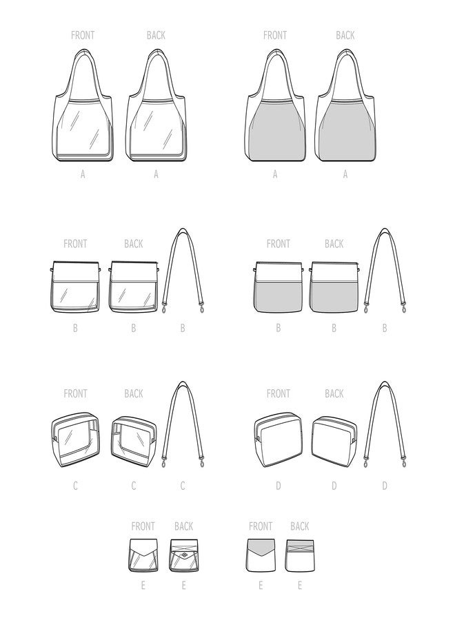 سيمبليسيتي طقم أنماط خياطة حقيبة سيمبليسيتي، وحقيبة صغيرة، وحقيبة كتف، رمز المنتج S9562، مقاس واحد، متعدد الألوان - Image 2