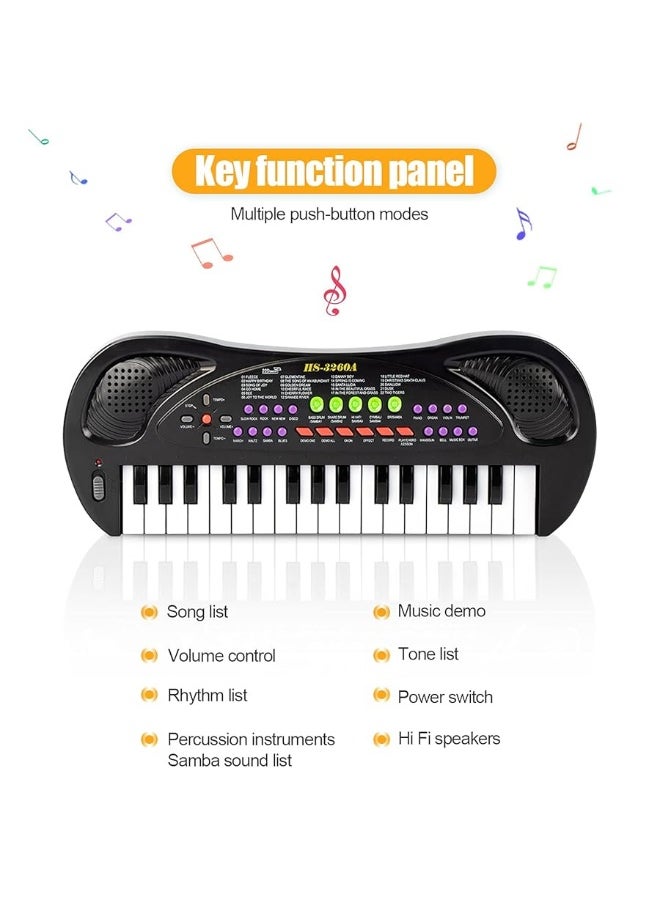 aPerfectLife - Kids Keyboard Piano, 32 Keys Multifunction Electric Keyboard Piano for Kids, Kids Piano Musical Instruments Gift Toy for 3 4 5 6 7 8 Year Old Boys and Girls (Black) - Image 1