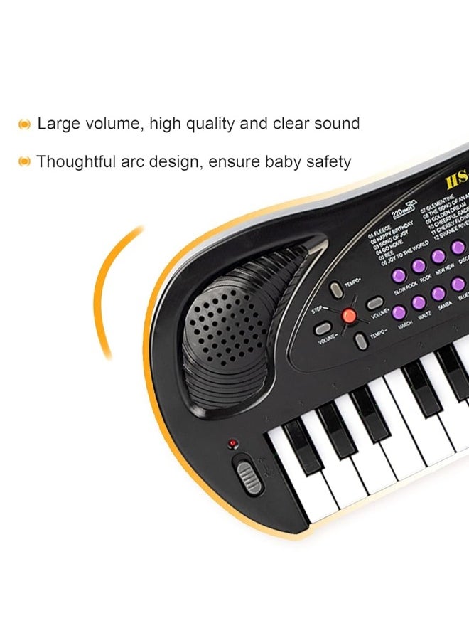 aPerfectLife - Kids Keyboard Piano, 32 Keys Multifunction Electric Keyboard Piano for Kids, Kids Piano Musical Instruments Gift Toy for 3 4 5 6 7 8 Year Old Boys and Girls (Black) - Image 1