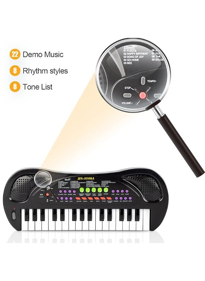 aPerfectLife - Kids Keyboard Piano, 32 Keys Multifunction Electric Keyboard Piano for Kids, Kids Piano Musical Instruments Gift Toy for 3 4 5 6 7 8 Year Old Boys and Girls (Black) - Image 1