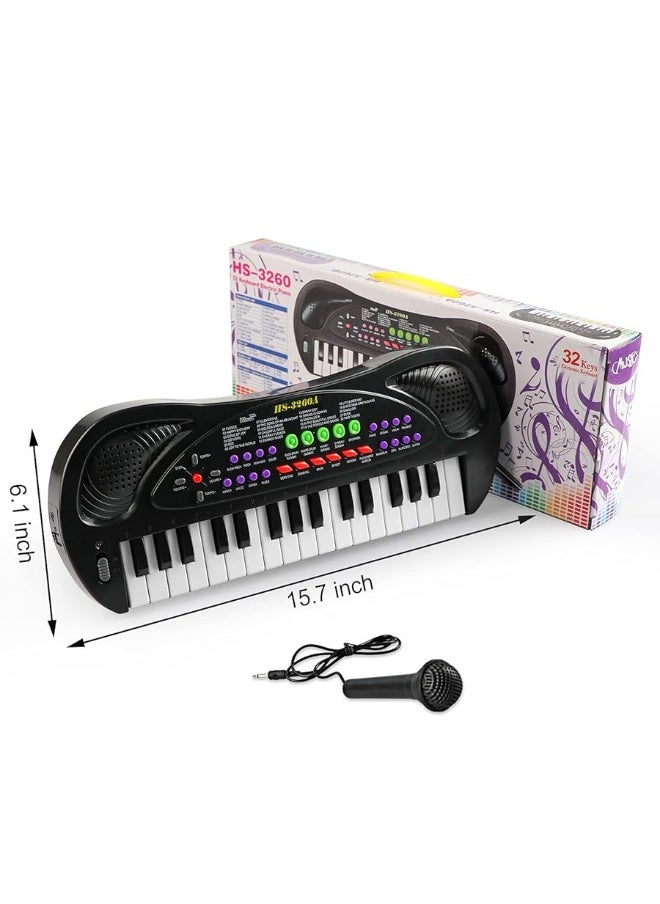 aPerfectLife - Kids Keyboard Piano, 32 Keys Multifunction Electric Keyboard Piano for Kids, Kids Piano Musical Instruments Gift Toy for 3 4 5 6 7 8 Year Old Boys and Girls (Black) - Image 1