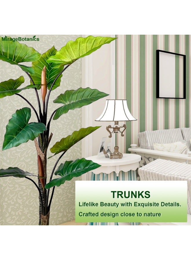 MirageBotanics Artificial banana Tree - Faux banana Plant with 11 Realistic Leaves in White Planter, Indoor Outdoor Fake Tree for Home Office Living Room Decor, Housewarming Gift - Image 5