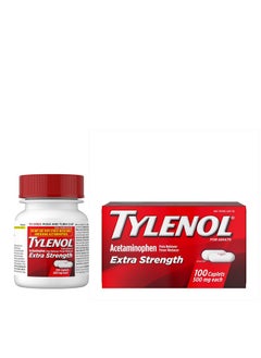 TYLENOL Extra Strength Caplets With 500 Mg Acetaminophen Pain Reliever Fever Reducer Ct No Flavour 100 Count  - Image 2
