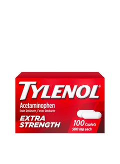 TYLENOL Extra Strength Caplets With 500 Mg Acetaminophen Pain Reliever Fever Reducer Ct No Flavour 100 Count  - Image 1