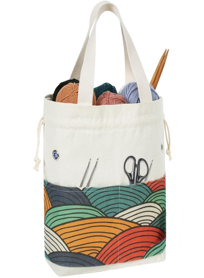 TOGETRUE Yarn Bag, Knitting Crochet Tote Bag, Yarn Storage Bags Organizer, Crochet Bags for Crocheting Project, Store Skein Ball, Short Knitting Needle (Color Arc) - Image 1