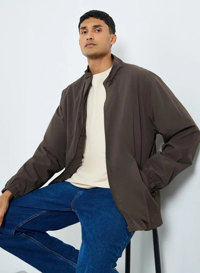 Styli Styli Men Oversized Lightweight Zip Up Jackets