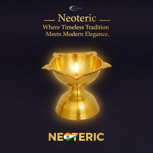 Neoteric Traditional Brass Fancy Five Face Diya Pooja Oil Lamp for Home and Office, Temple | Festival Decoration Oil Lamp for Pooja and Worship Decoration Pack of 4 - Image 5