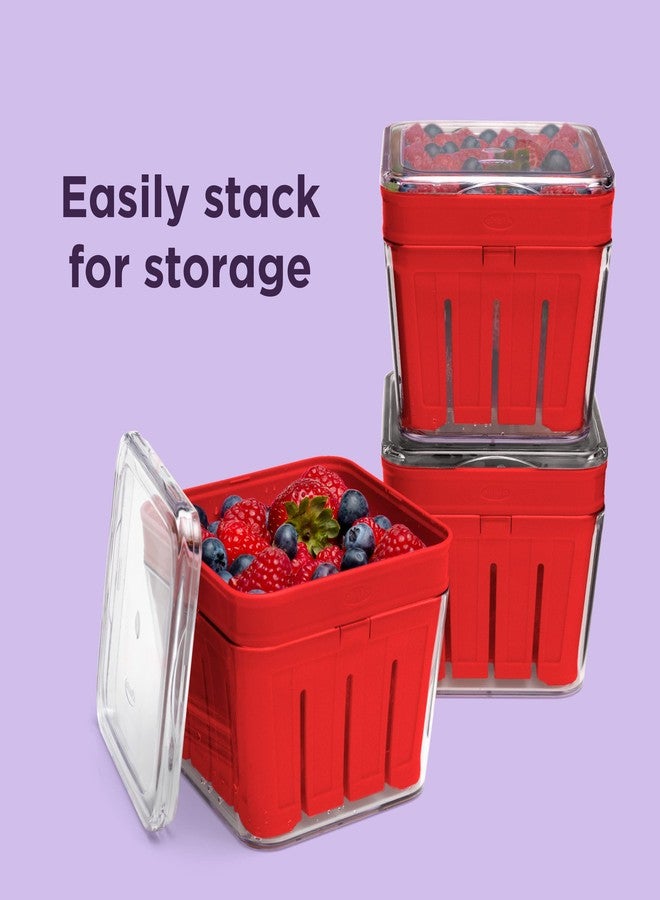 Chef'n Bramble Berry Basket and Colander (1-Quart, Cherry) - Image 4