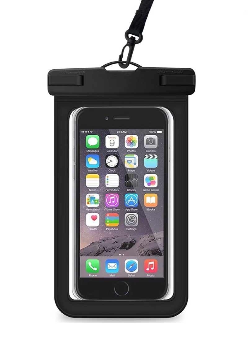 ترينفي جراب مقاوم للماء للجوال مع وظيفة شاشة تعمل باللمس، جراب مقاوم للماء وحقيبة جافة للهاتف المحمول، جراب عالمي مقاوم للماء للهاتف المحمول للانجراف والغوص والسباحة - يناسب جميع الهواتف الذكية حتى 7 بوصات - Image 1