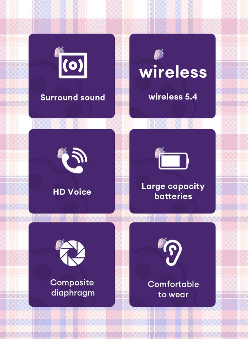 ديزني QS-O03 سماعات رأس لاسلكية بتقنية البلوتوث - اللون الأرجواني - Image 4