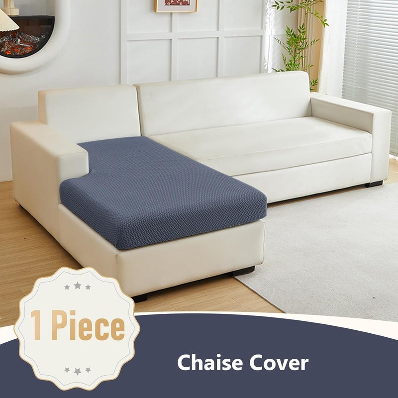 Yoovat Magic Sofa Covers Magic Sofa Couch Covers 2024 New Wear-Resistant Universal Sofa Cover Stretch for Sectional Slipcovers (Texture-Gray Blue,Chaise Cover) - Image 2