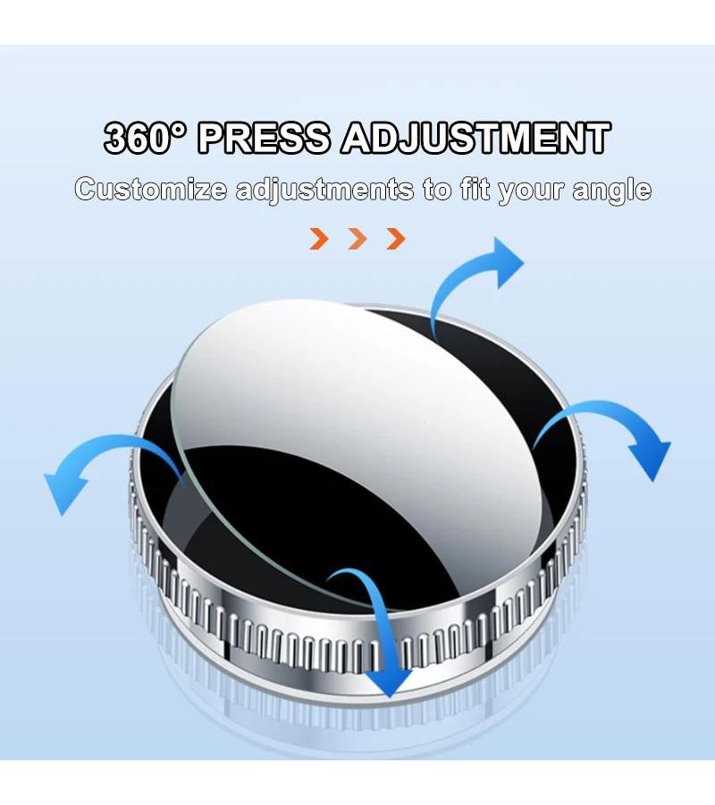 Car Rearview Sucker Mirror 360 Blind Spot Mirror Adjustable Round Frame Wide Angle Auxiliary Convex Mirror Silvery Border - Image 3