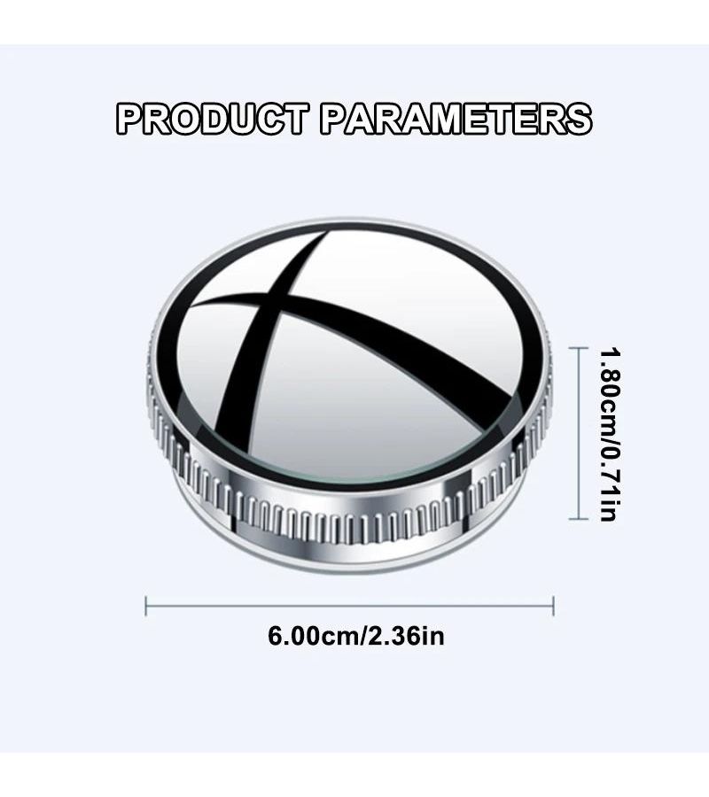 Car Rearview Sucker Mirror 360 Blind Spot Mirror Adjustable Round Frame Wide Angle Auxiliary Convex Mirror Silvery Border - Image 2