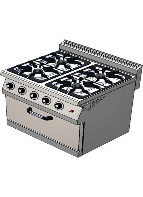 CSA Inox Karacasan Industrial 700 Series Counter Top 4+1 Oven LPG Cylinder Range 