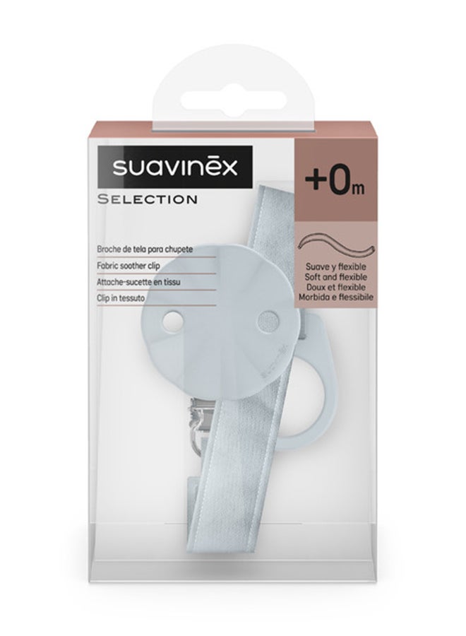 SUAVINEX Baby Pacifier Clip Made of Soft Fabric Attached to Baby's Clothing Prevent Pacifiers Falling on Floor 0+ Months Blue - Image 2