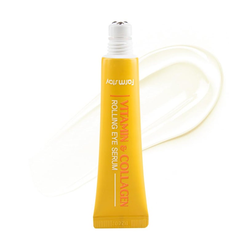 FARMSTAY FARMSTAY Vitamin  Collagen Rolling Eye Serum  Hydrating  Firming Eye Care Reduces Puffiness Dark Circles Fine Lines  EasytoApply Rollerball Design 084 fl oz 15ml